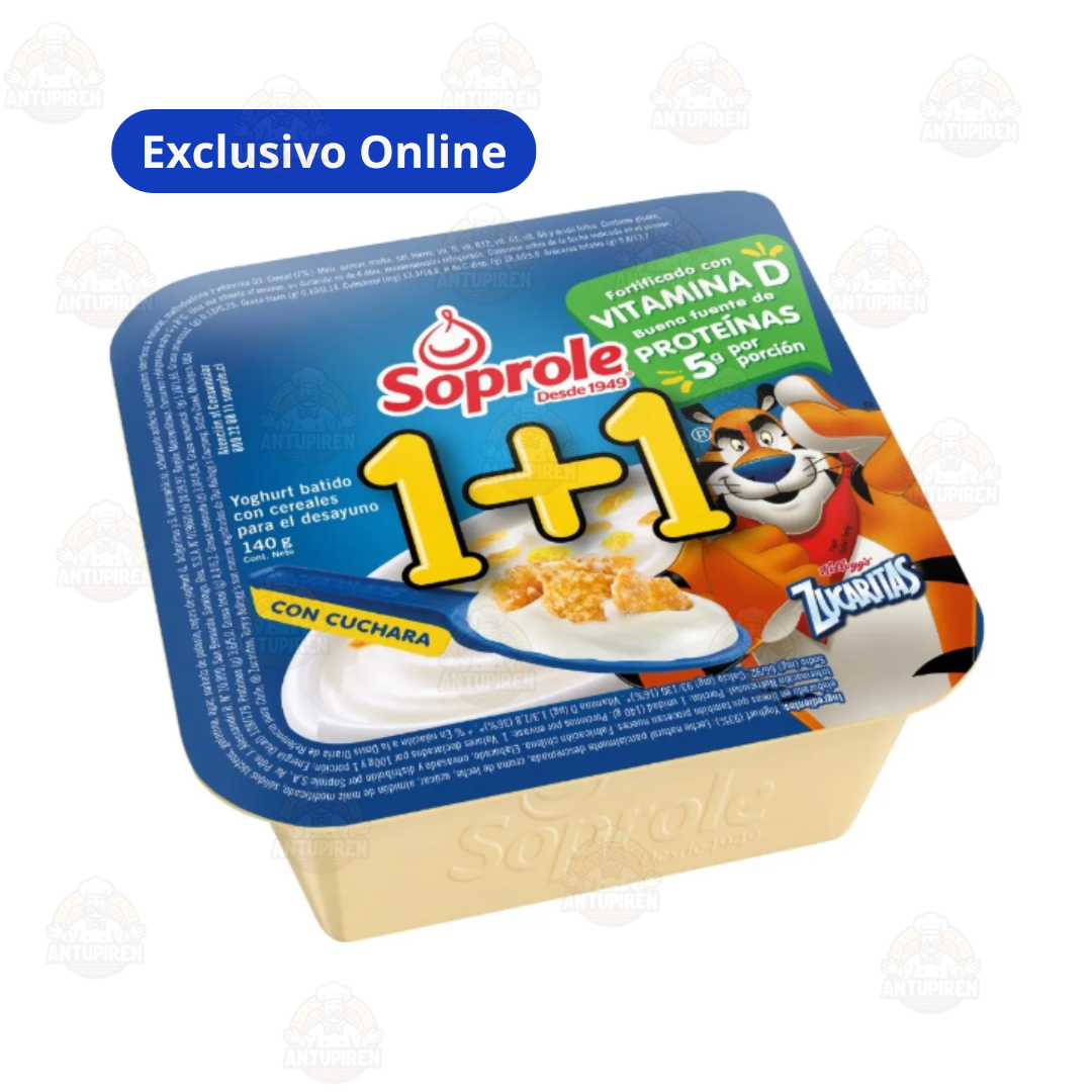 Yogurt con cereal Soprole 1+1 zucarita - 140gr