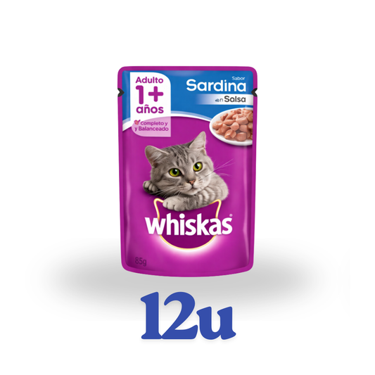 Pack 12 unidades sachet 85g Whiskas $632 c/u