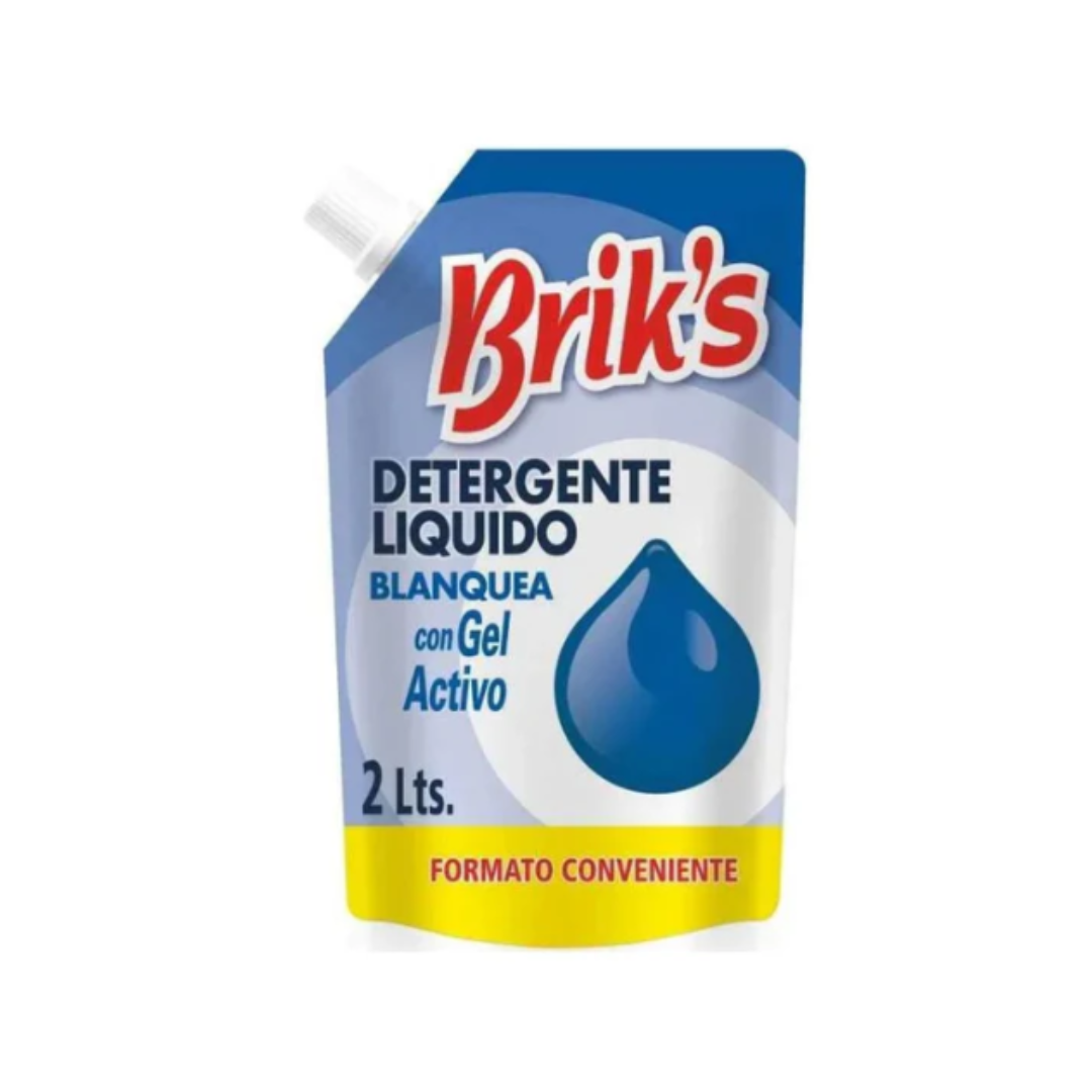 Detergente Liquido Brik's 2L Doypack Lavanda/Blanco/Azul | Desde $1.450 c/u