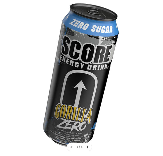 SCORE Gorilla Zero Energy Drink 500ml | Pack 24 Latas