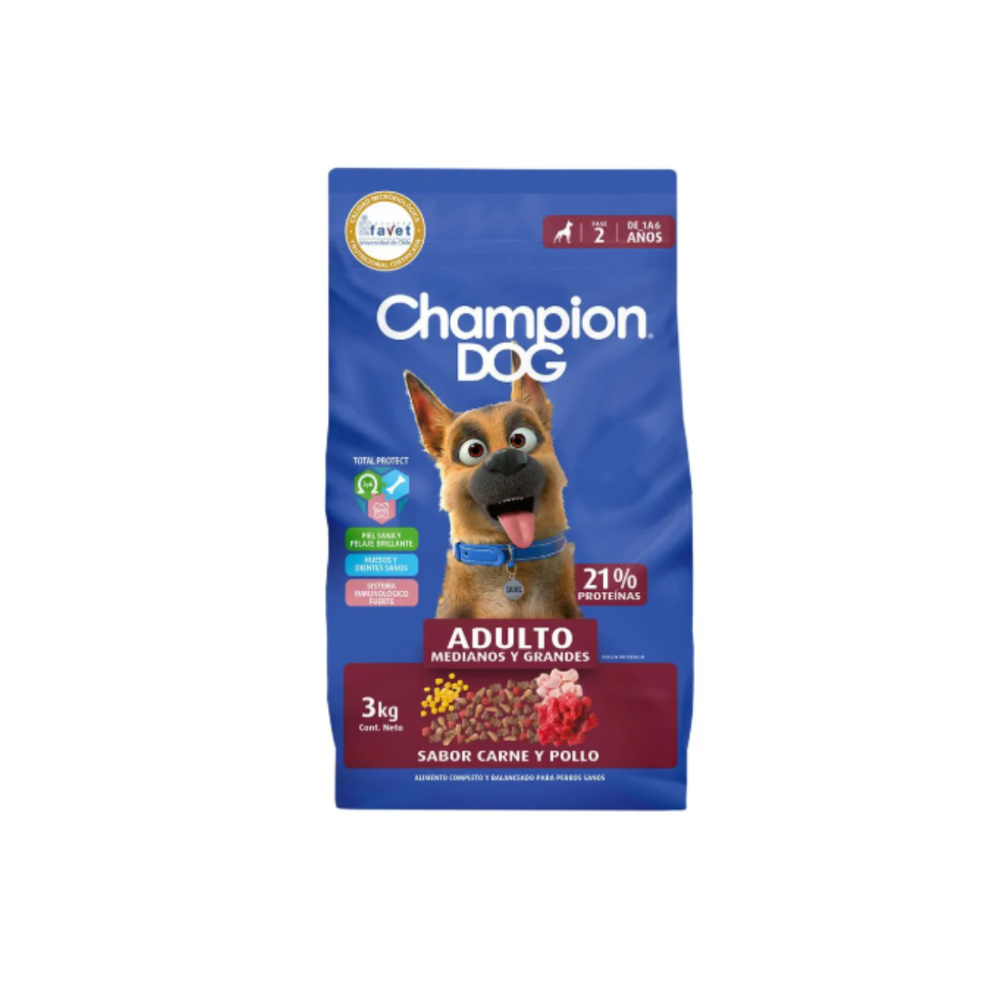 Alimento Perro Adulto 3kg Champion Dog Carne