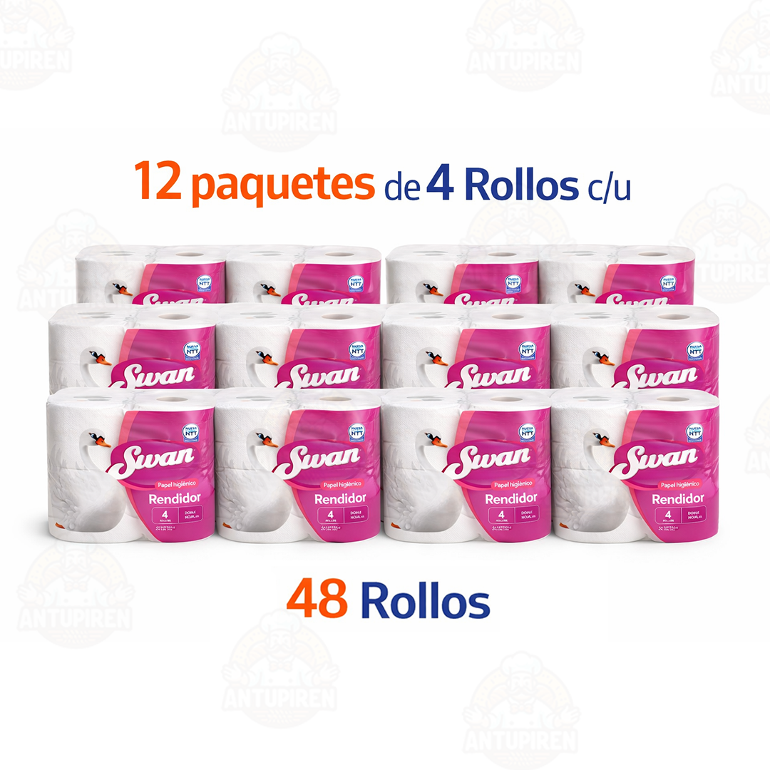 Papel Higiénico Swan Doble hoja 20Mtrs (4Rollos) - $890 c/u