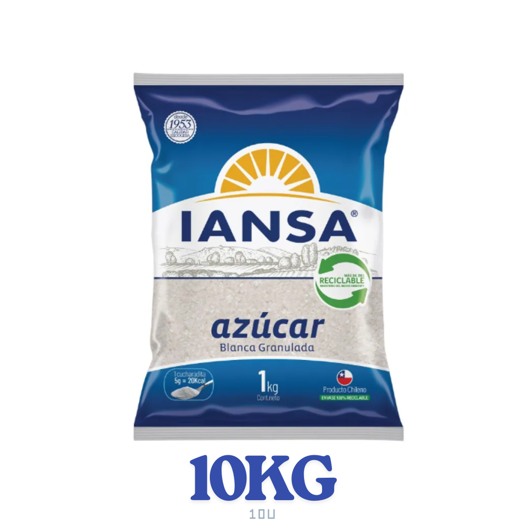 Manga 10 unidades - Azúcar Iansa Blanca 1kg - $1.250 c/u