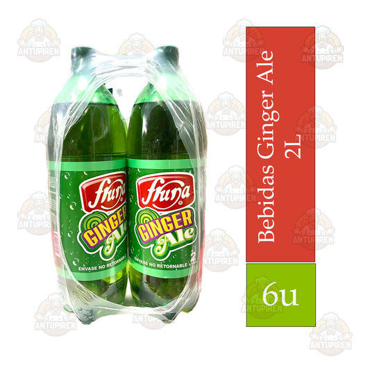 Bebida Fruna 2L. Ginger Ale X6 Display $3.900