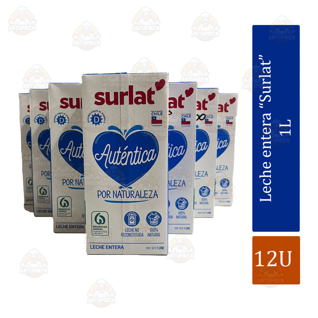 Leche Entera Surlat 1L – Caja de 12 Unidades