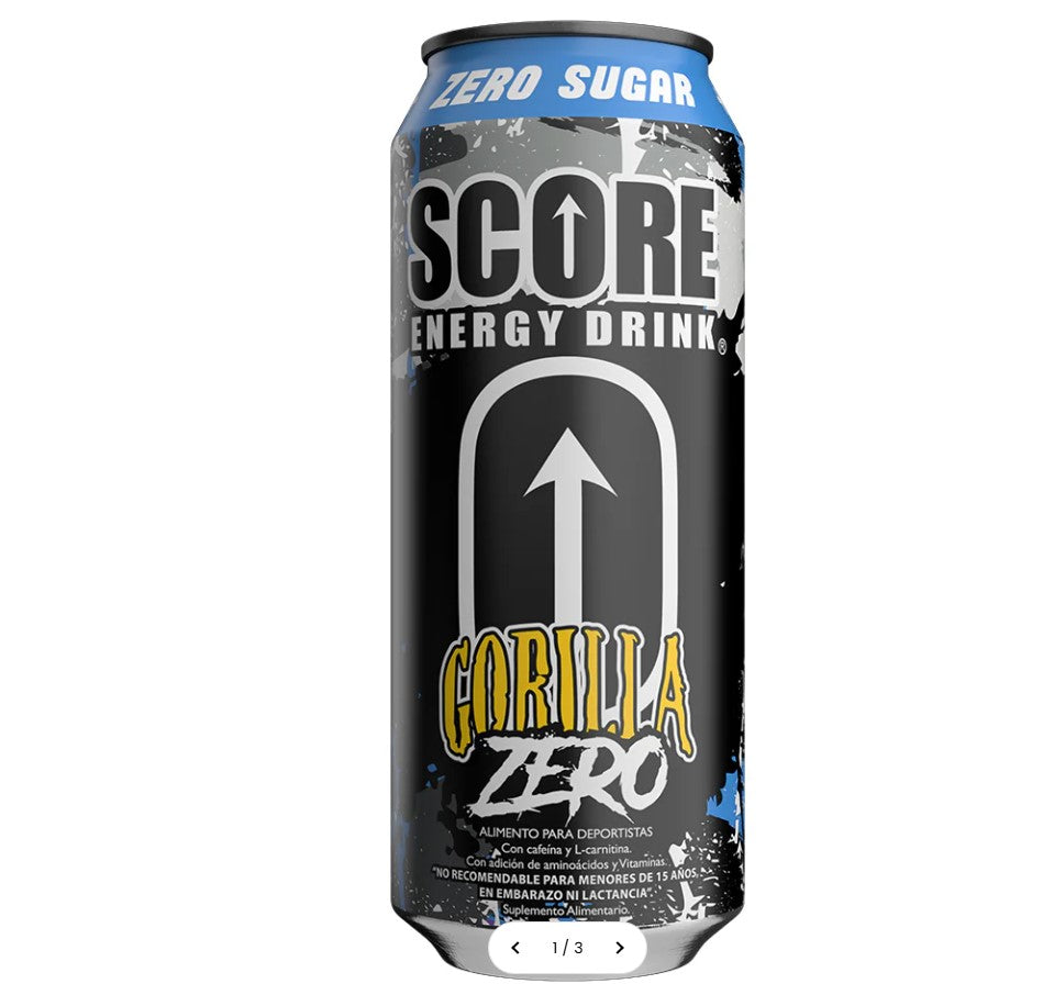 SCORE Gorilla Zero Energy Drink 500ml | Pack 24 Latas