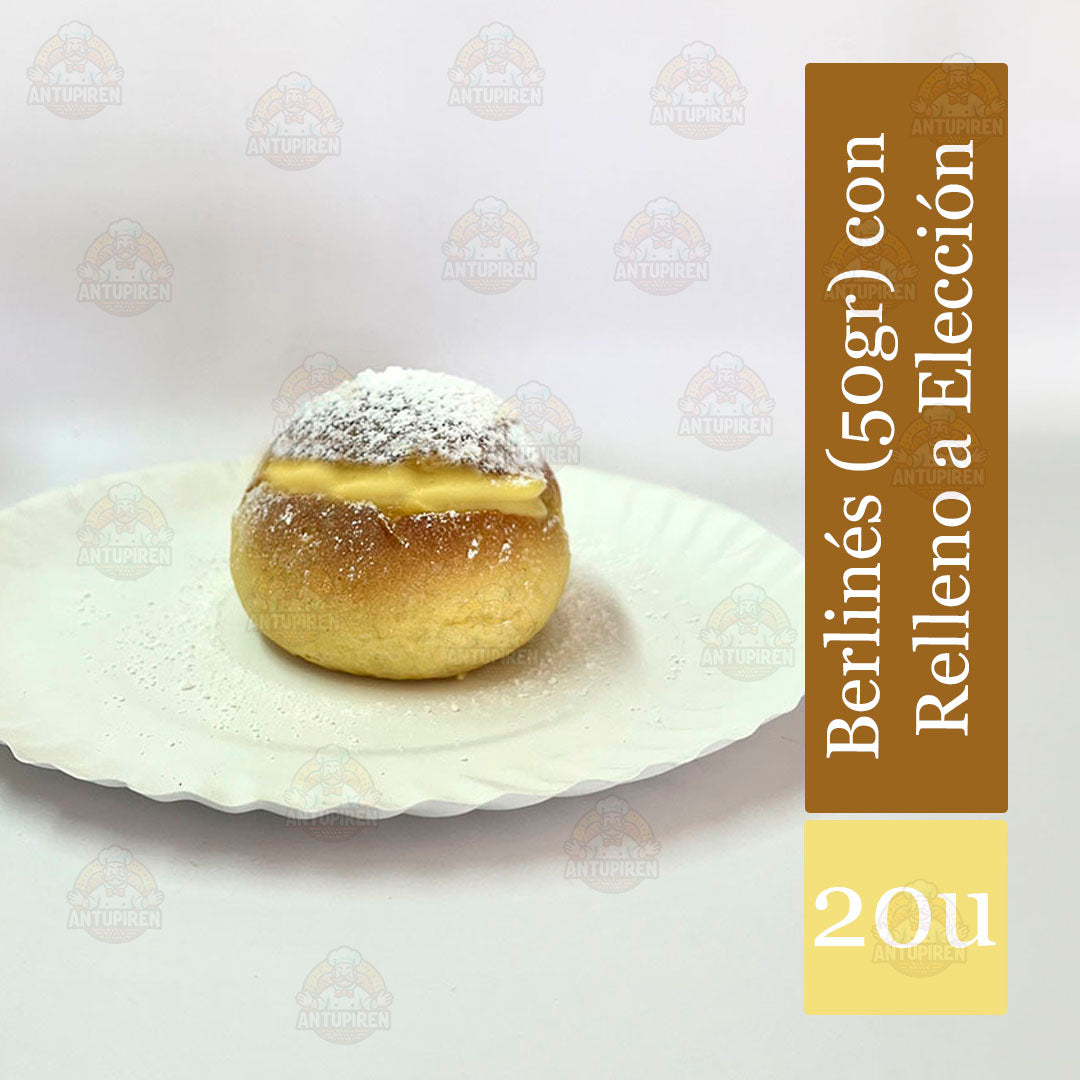 Berlinés (50gr) con Relleno a Elección – Caja 20 Unidades
