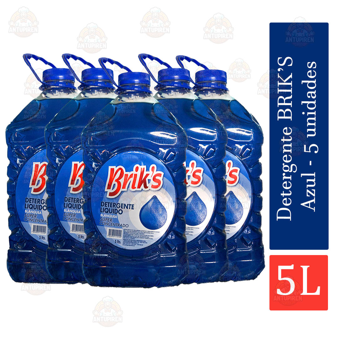 Detergentes Brik’s Azul 5 L (5 unidades)