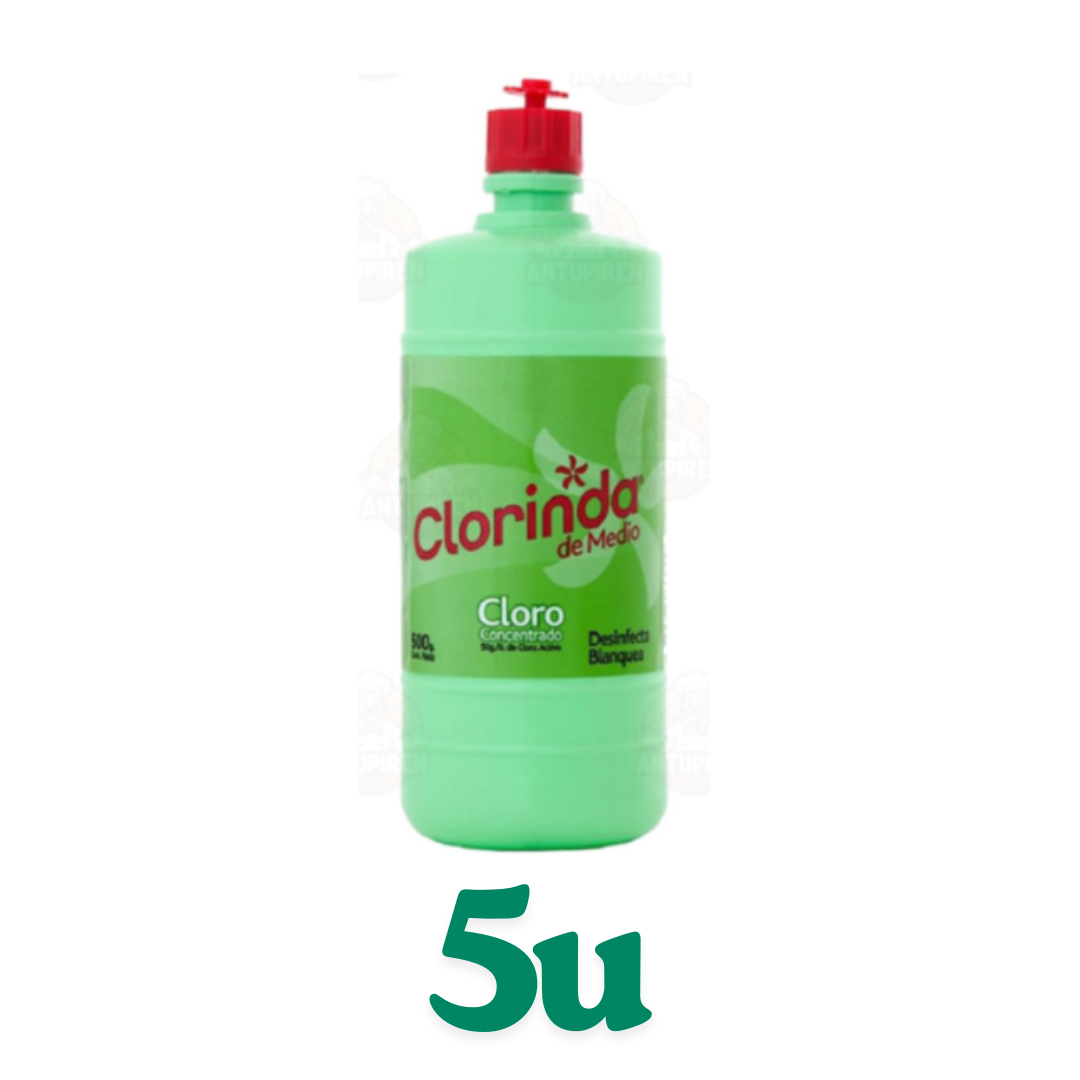 Cloro Liquido Clorinda Botella 500cc $1.090 c/u
