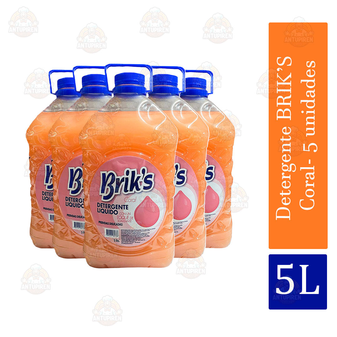 Detergentes Brik’s Coral 5 L (5 unidades)