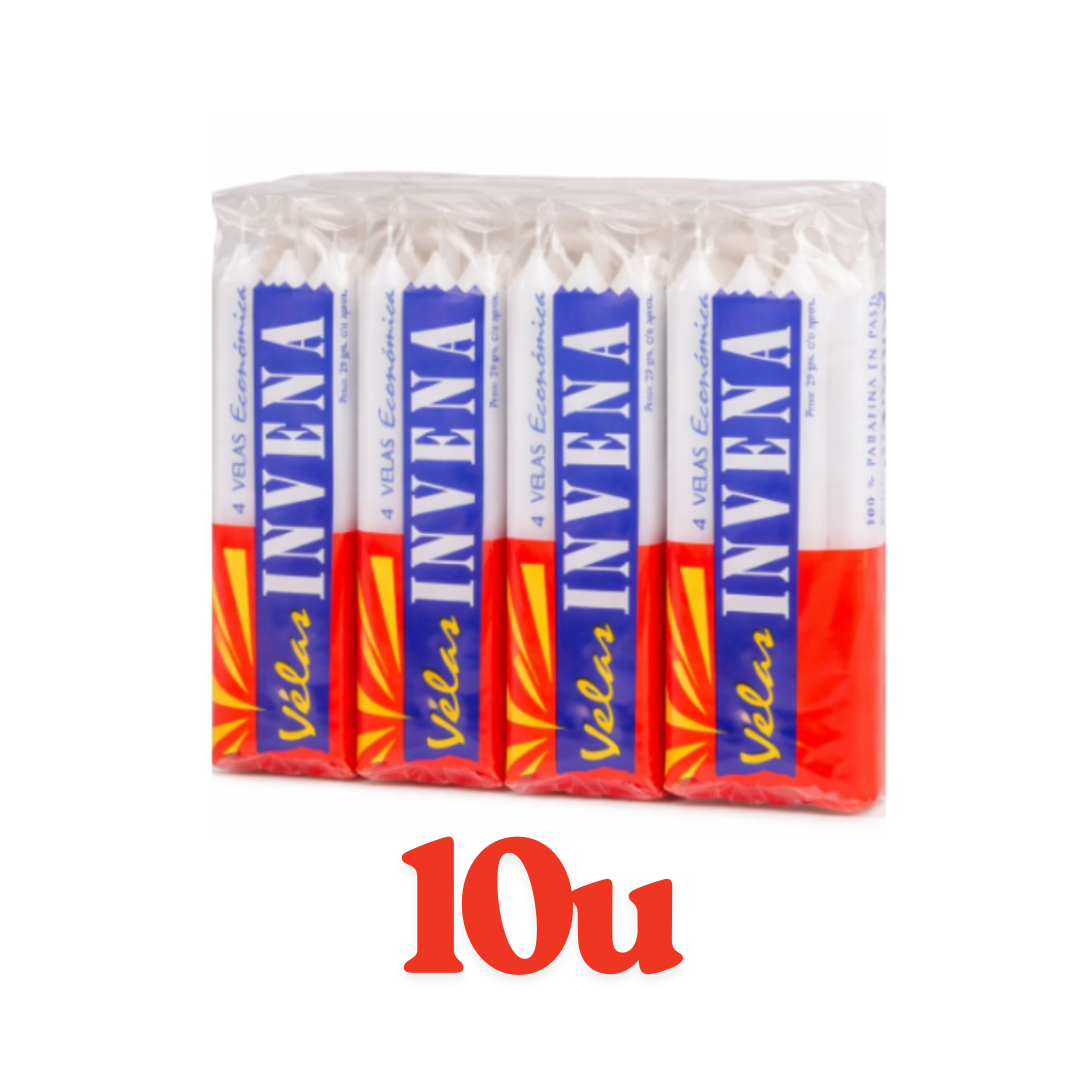Pack 10u - Vela Económica Invena - $830c/u