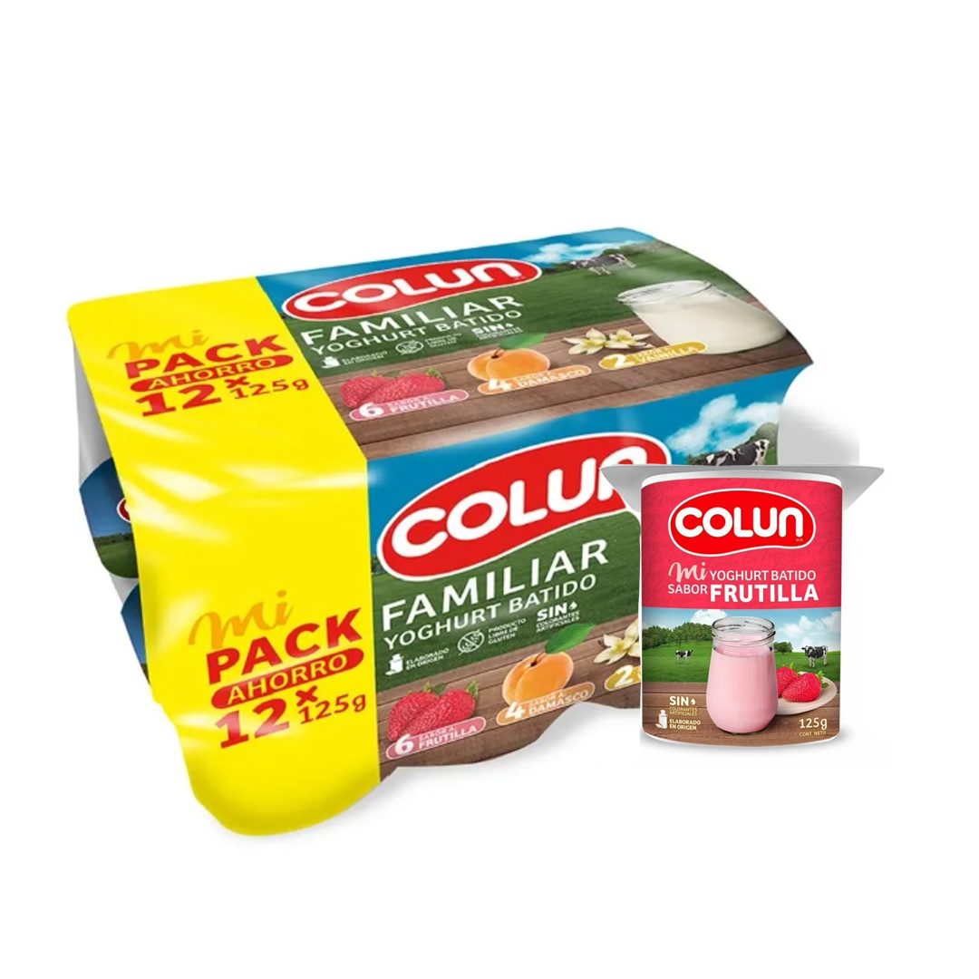 Pack 12 Unidades Yogurth Surtido colun 125g $312 c/u