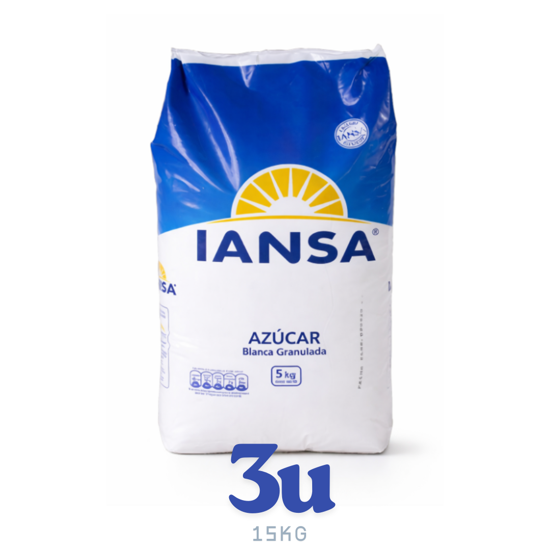 Pack 3 unidades - Azúcar iansa blanca 15kg - $7.450c/u
