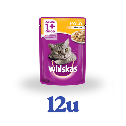Pack 12 unidades sachet 85g Whiskas $632 c/u