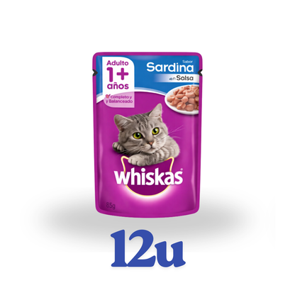Pack 12 unidades sachet 85g Whiskas $632 c/u