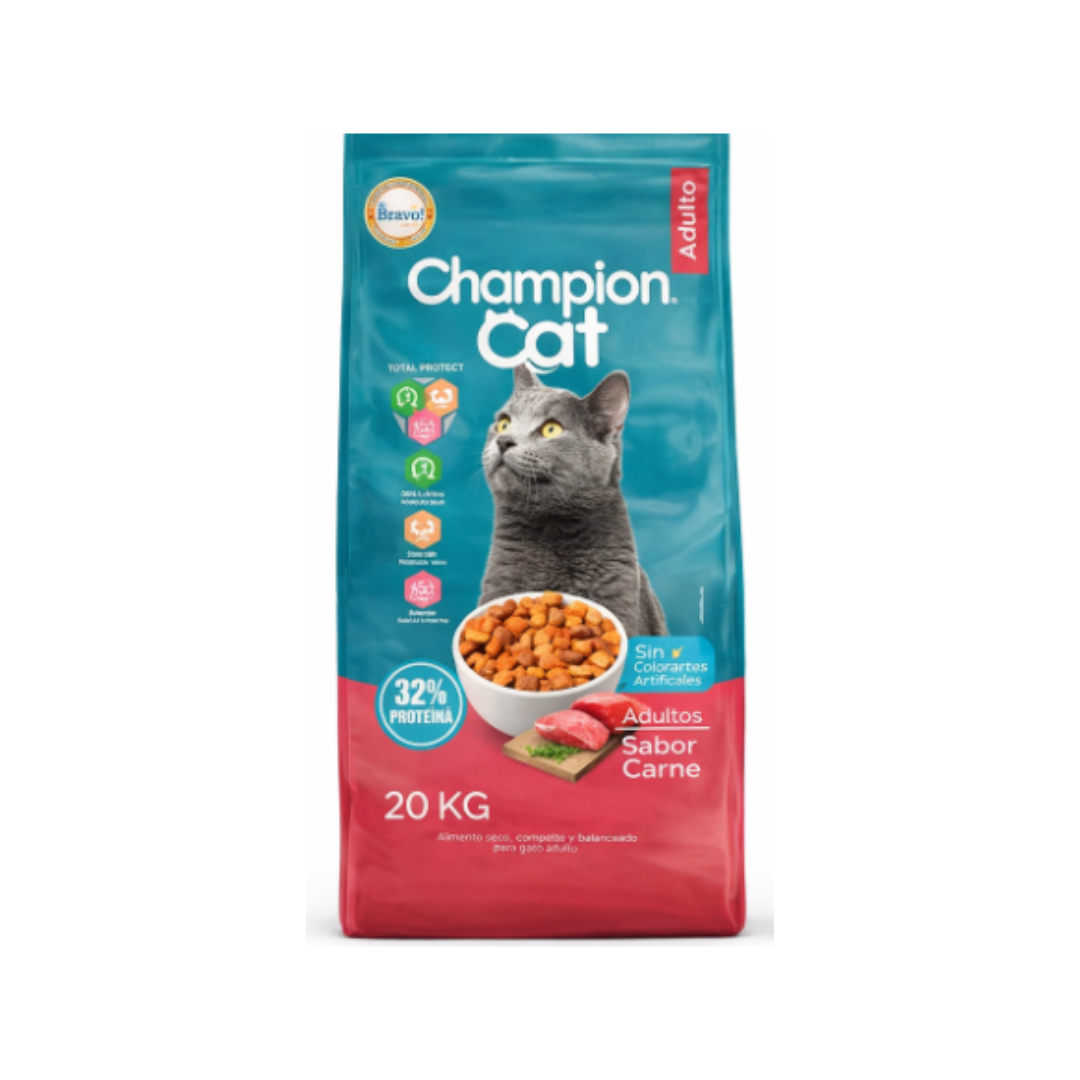 Champion Cat Adulto 20kg Alimento para Gato Carne/Pollo