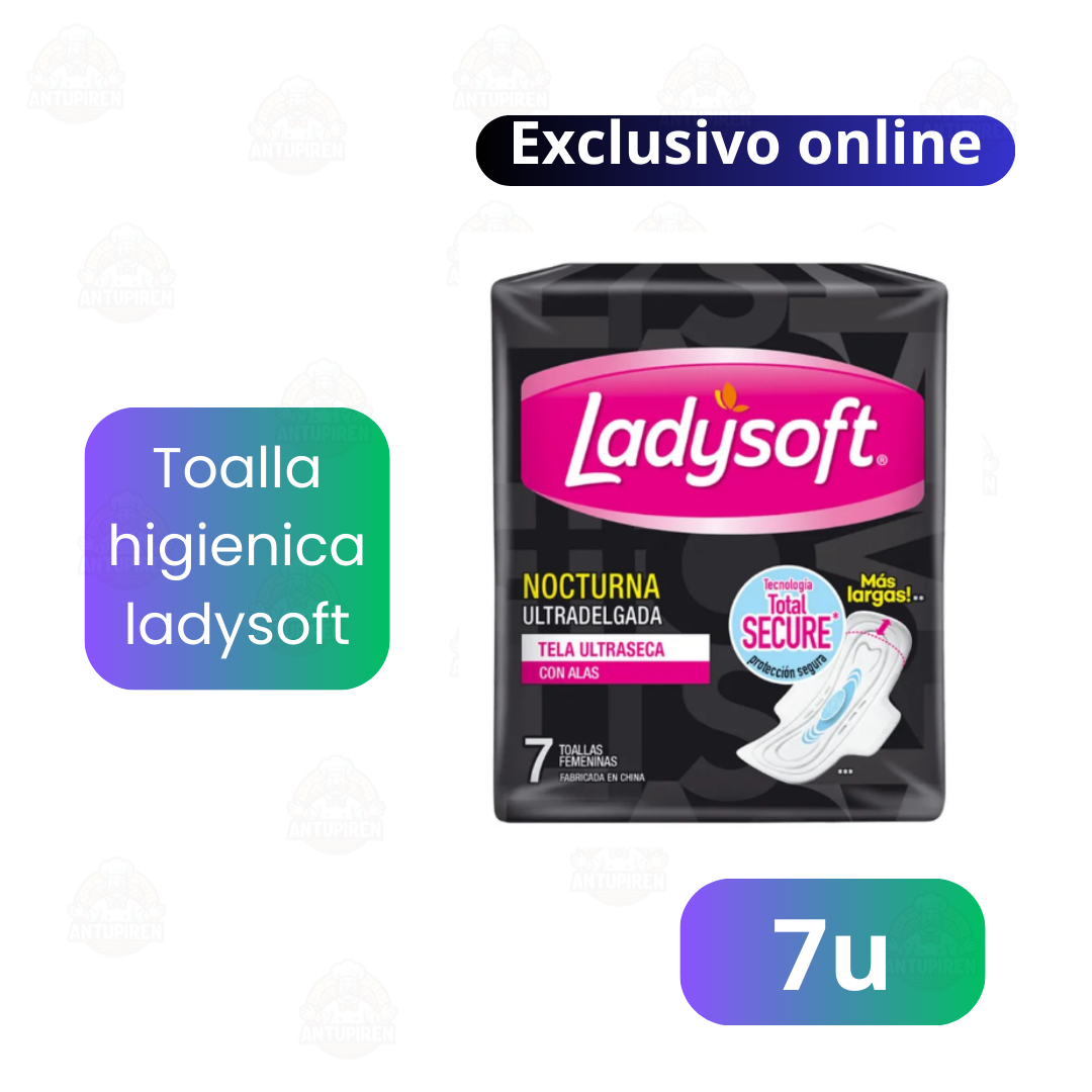 Toalla Higiénica Nocturna Ultra Delgada Tela Ultraseca con alas 7 un