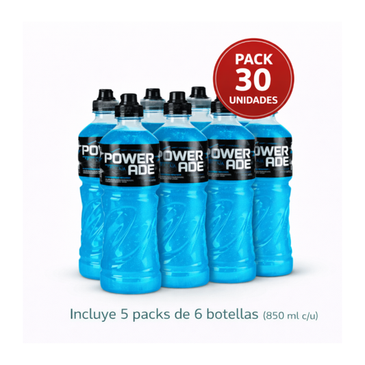 Display 5×6 (30u) – Powerade Frozen Blast 850ml – $890c/u