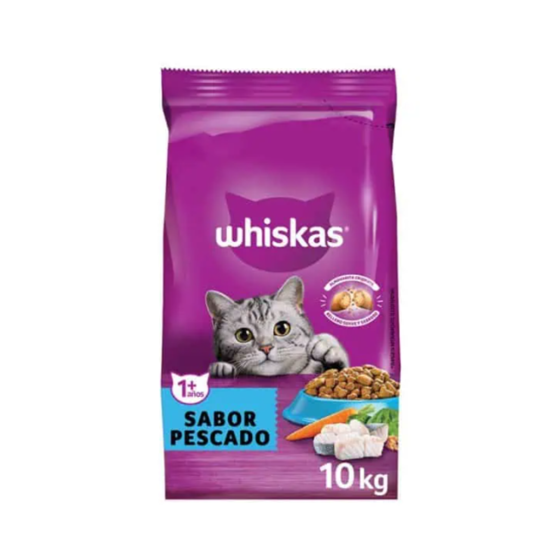 Whiskas Adulto 10kg Alimento para Gato Pollo/Carne/Pescado