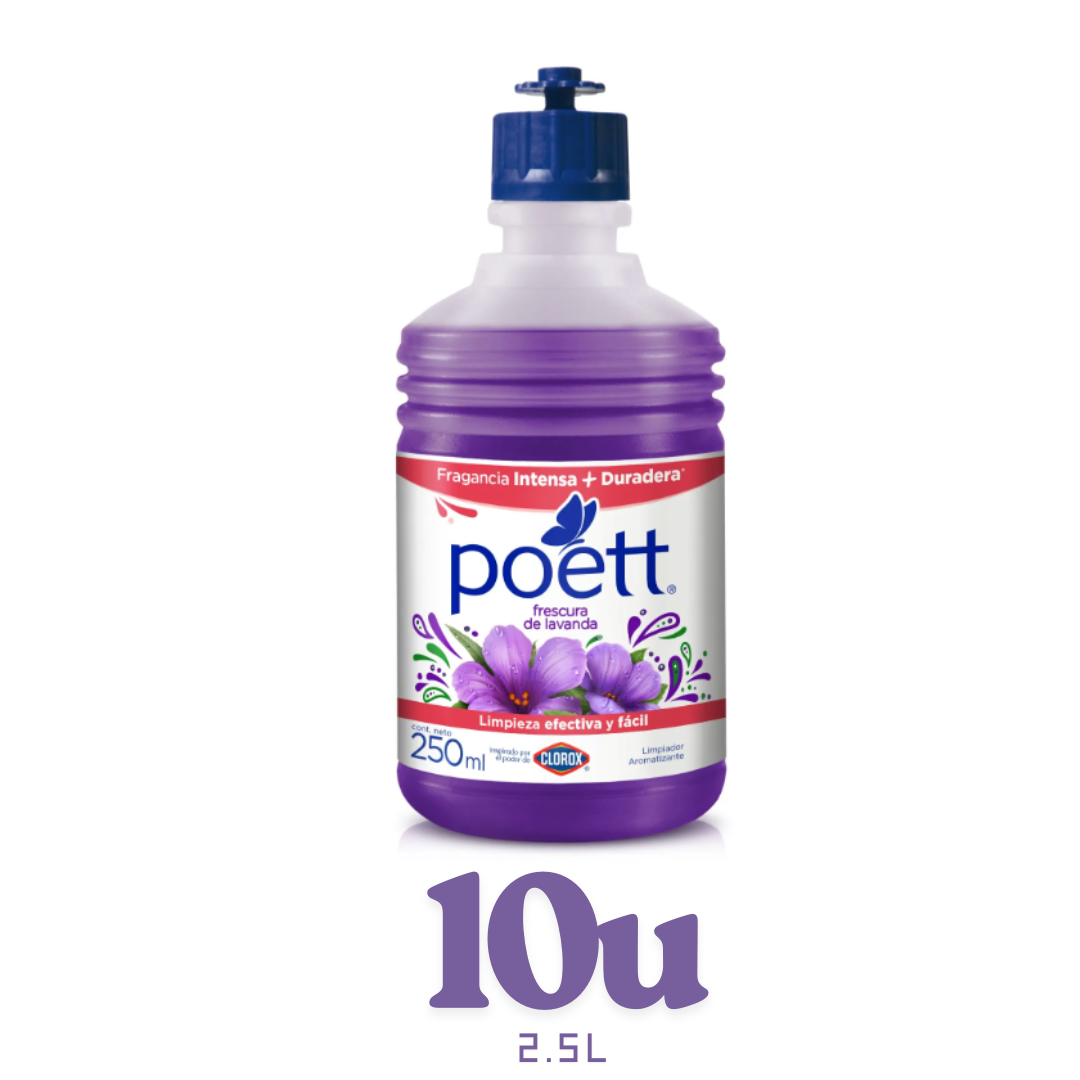 Pack 10u - Limpiador de pisos Poett Lavanda 250ml - $599c/u
