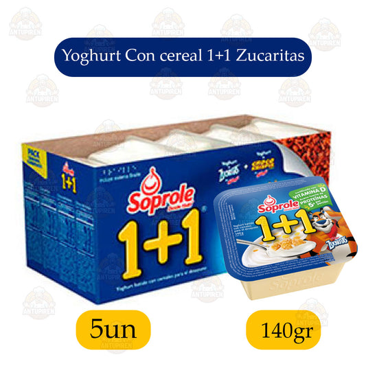 1+1 Yogurt con Cereales 140 g – Pack x5u