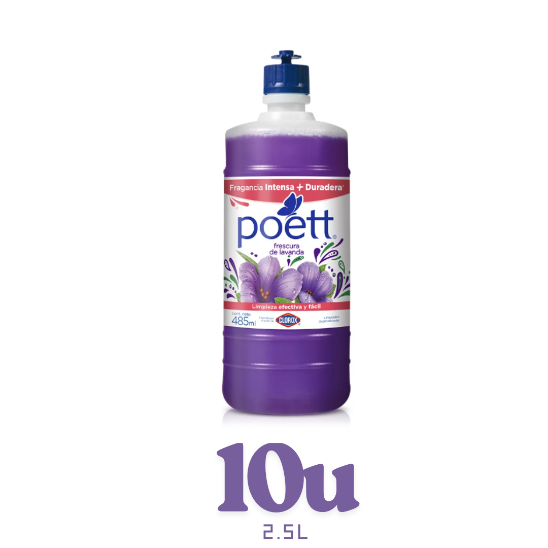 Pack 10u - Limpiador de pisos Poett Lavanda 485ml - $890c/u
