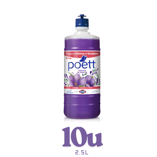 Pack 10u - Limpiador de pisos Poett Lavanda 485ml - $890c/u