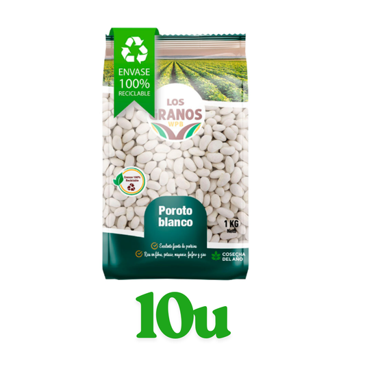 Pack 10u - Poroto Blanco Los Granos 10kg - $2.890c/u