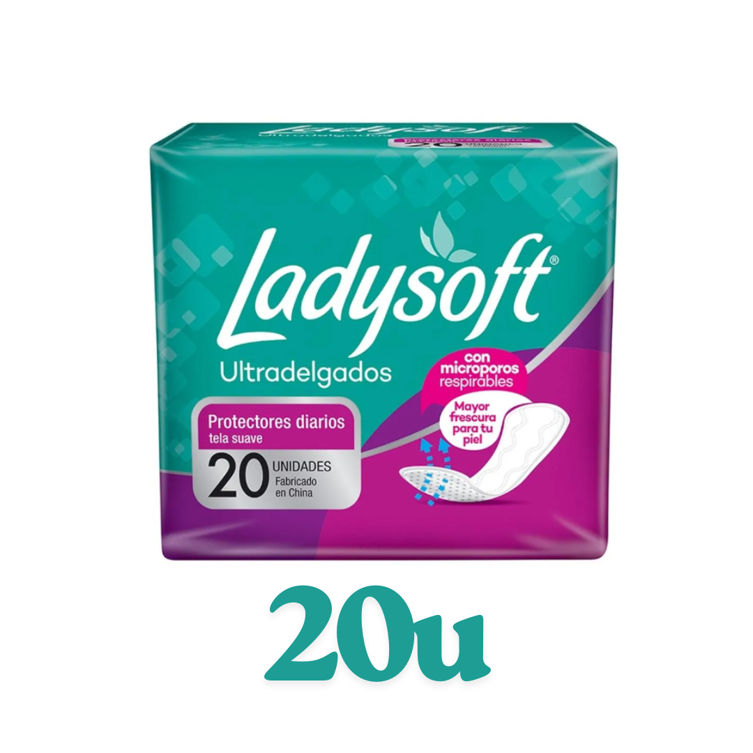 Pack 20u - Protectores Ladysoft Diarios Ultradelgada - $690c/u