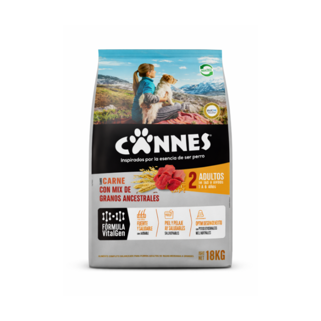 Alimento perro Cannes carne/cereal 18kg