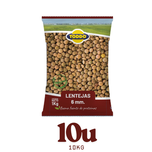 Pack 10u - Lentejas 6 Mm Toddo 10kg - $1.640c/u