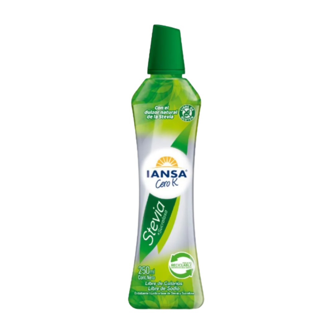 Endulzante Líquido Iansa Cero K Stevia 250 ml - $2.890 c/u