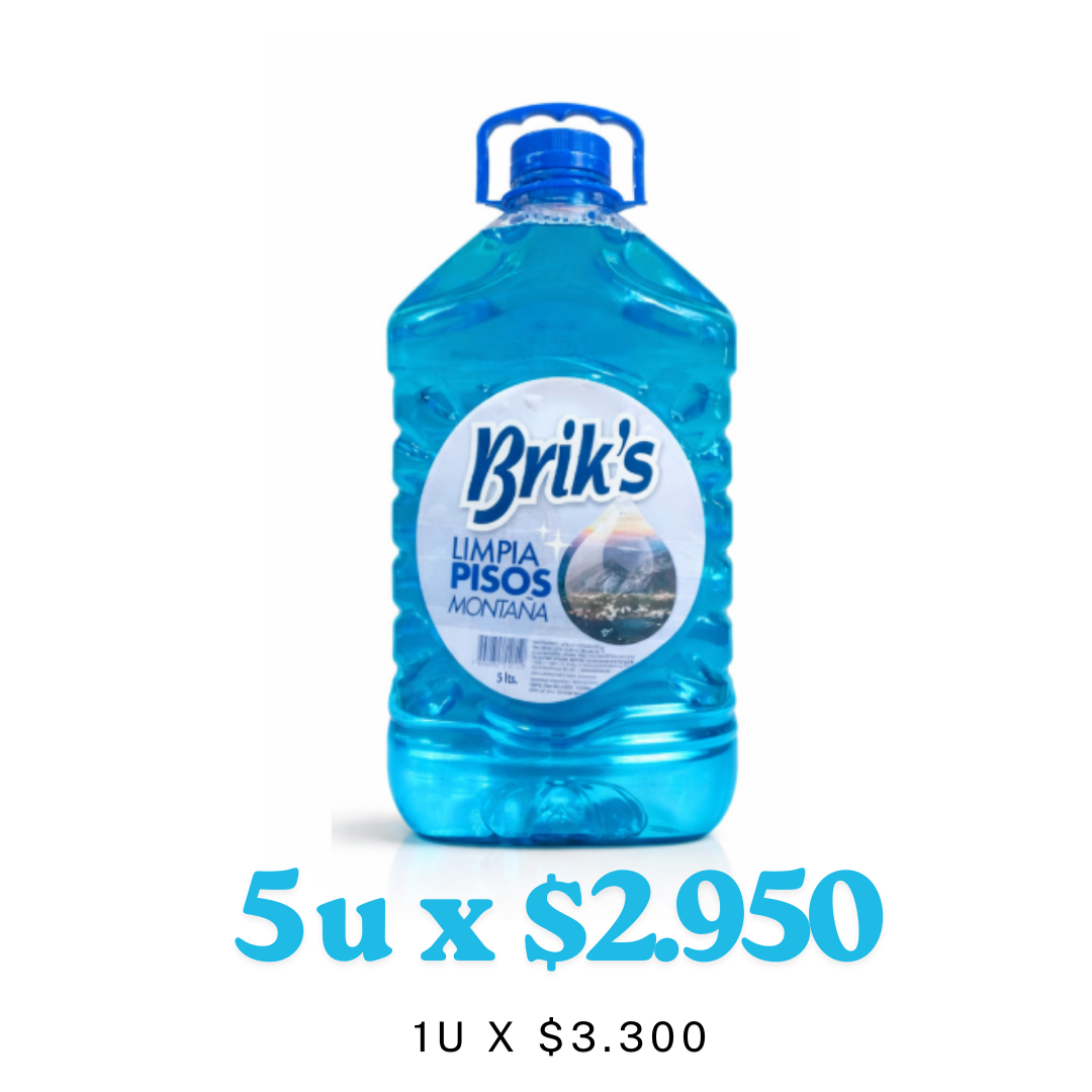 LimpiaPisos Brik's Montaña 5L – $2.950 desde 5 Unidades