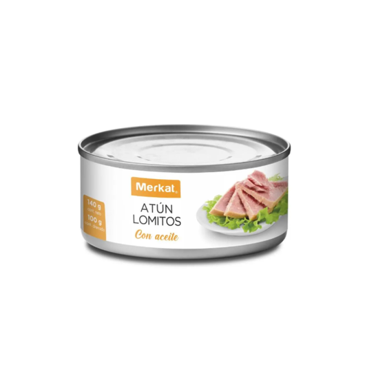 Atún lomitos en aceite Merkat 100g $990 c/u