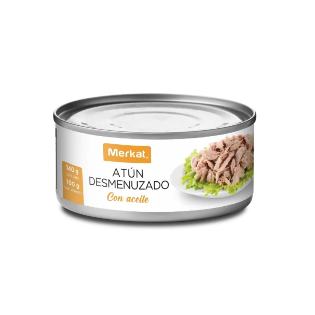 Atún desmenuzado en aceite Merkat 100g $790 c/u