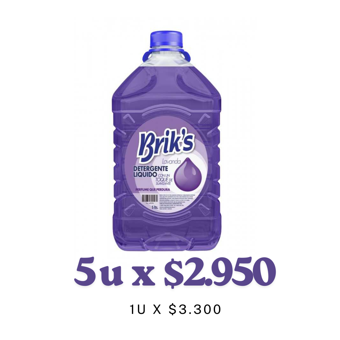 Detergente Brik's Lavanda 5L – $2.950 desde 5 Unidades