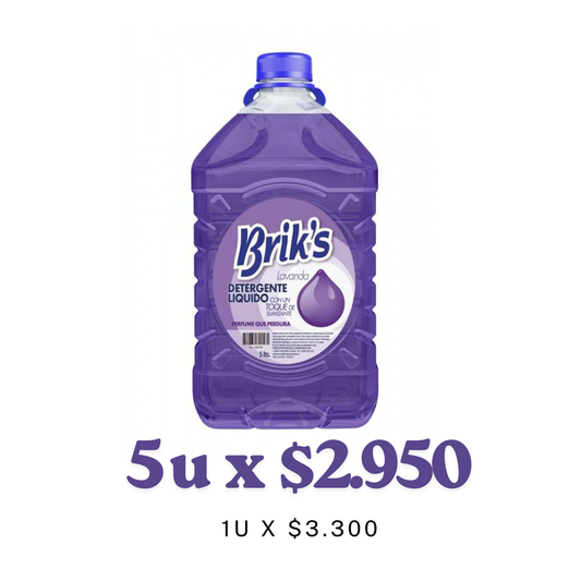 Detergente Brik's Lavanda 5L – $2.950 desde 5 Unidades