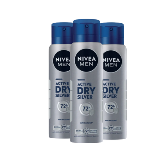 Desodorante Nivea Men Active Dry Silver 72 Hrs $1.825 c/u
