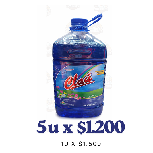 Detergente Clau Económico 5L – $1.200 desde 5 Unidades