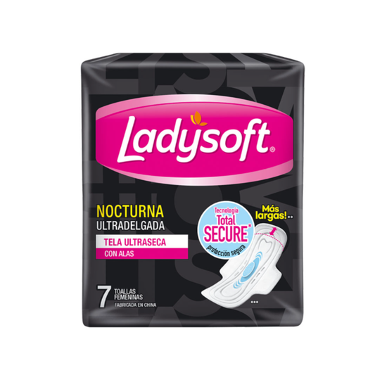 Toalla Higiénica Ladysoft Nocturna Ultra Delgada con alas