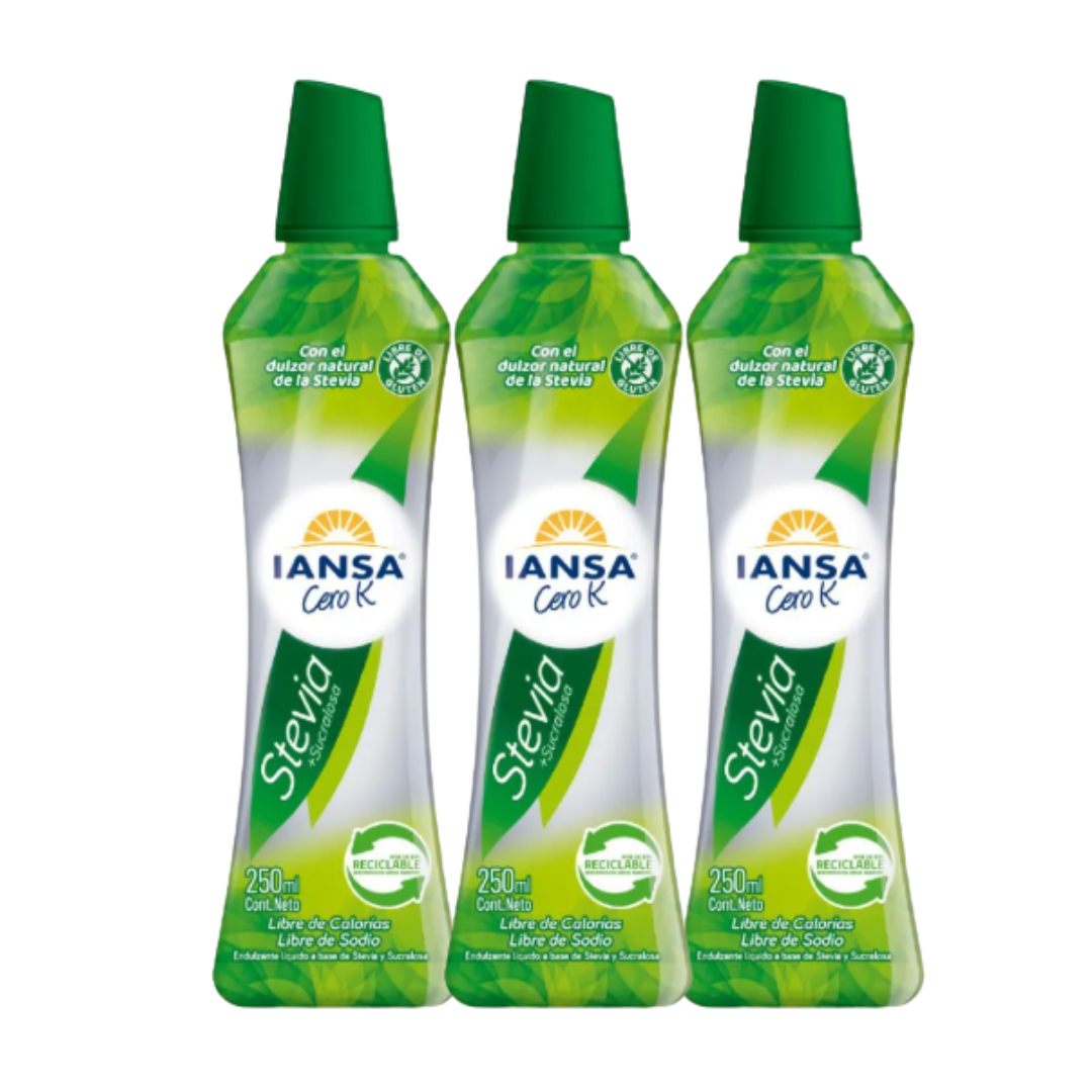Endulzante Líquido Iansa Cero K Stevia 250 ml - $2.890 c/u