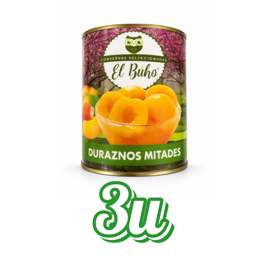 Durazno en Mitades El Buho Tarro 820 Gr - $1.990 c/u