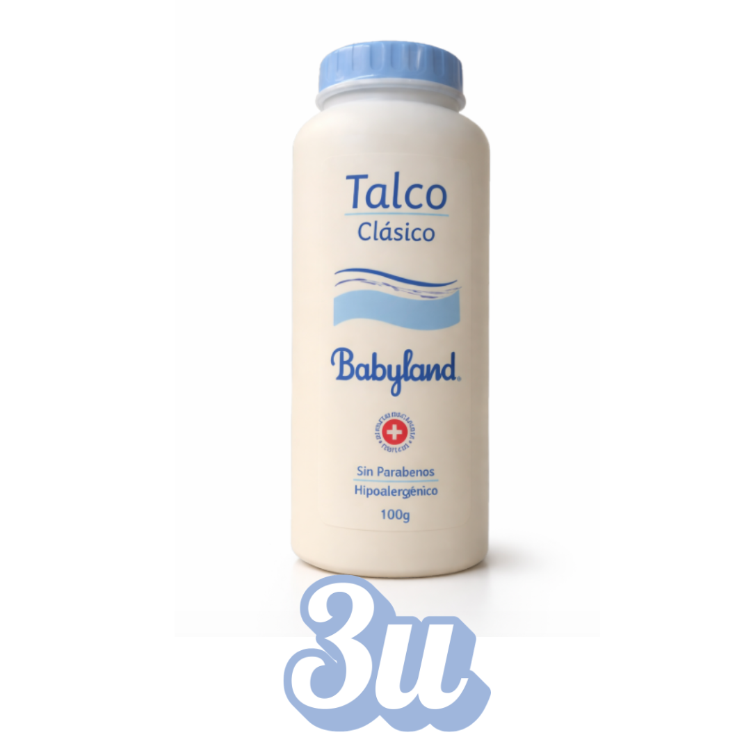 Talco Hipoalergénico Clásico Babyland 100gr $1.690 c/u