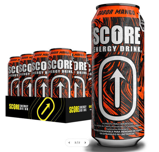 SCORE Mango Energy Drink 473ml | Pack 24 Latas