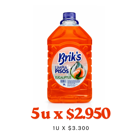 Limpia pisos Brik's Eucaliptus 5L – $2.950 desde 5 Unidades