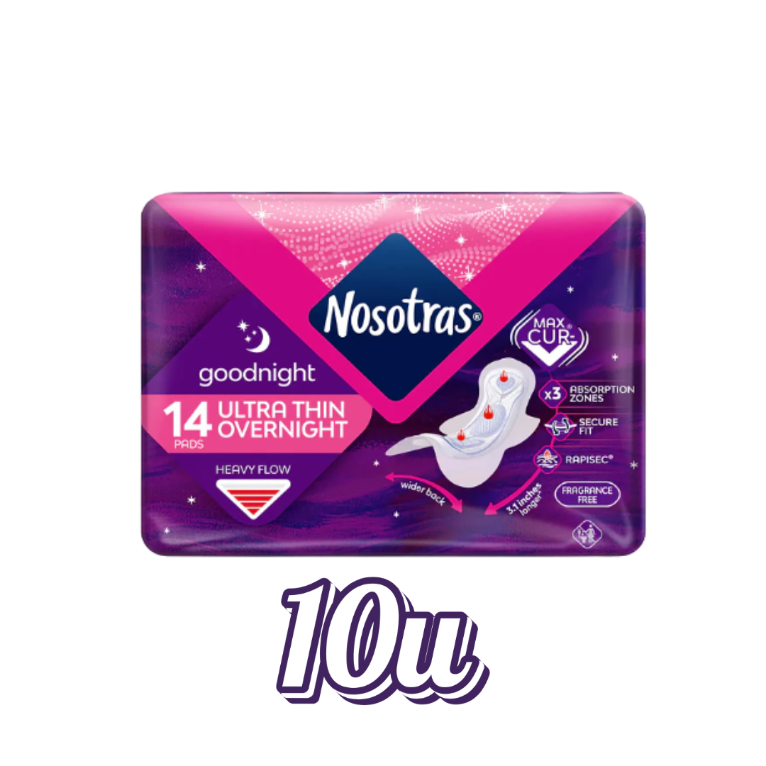 Toalla Higiénica "Nosotras" Ultra delgada Nocturna $2.390 c/u