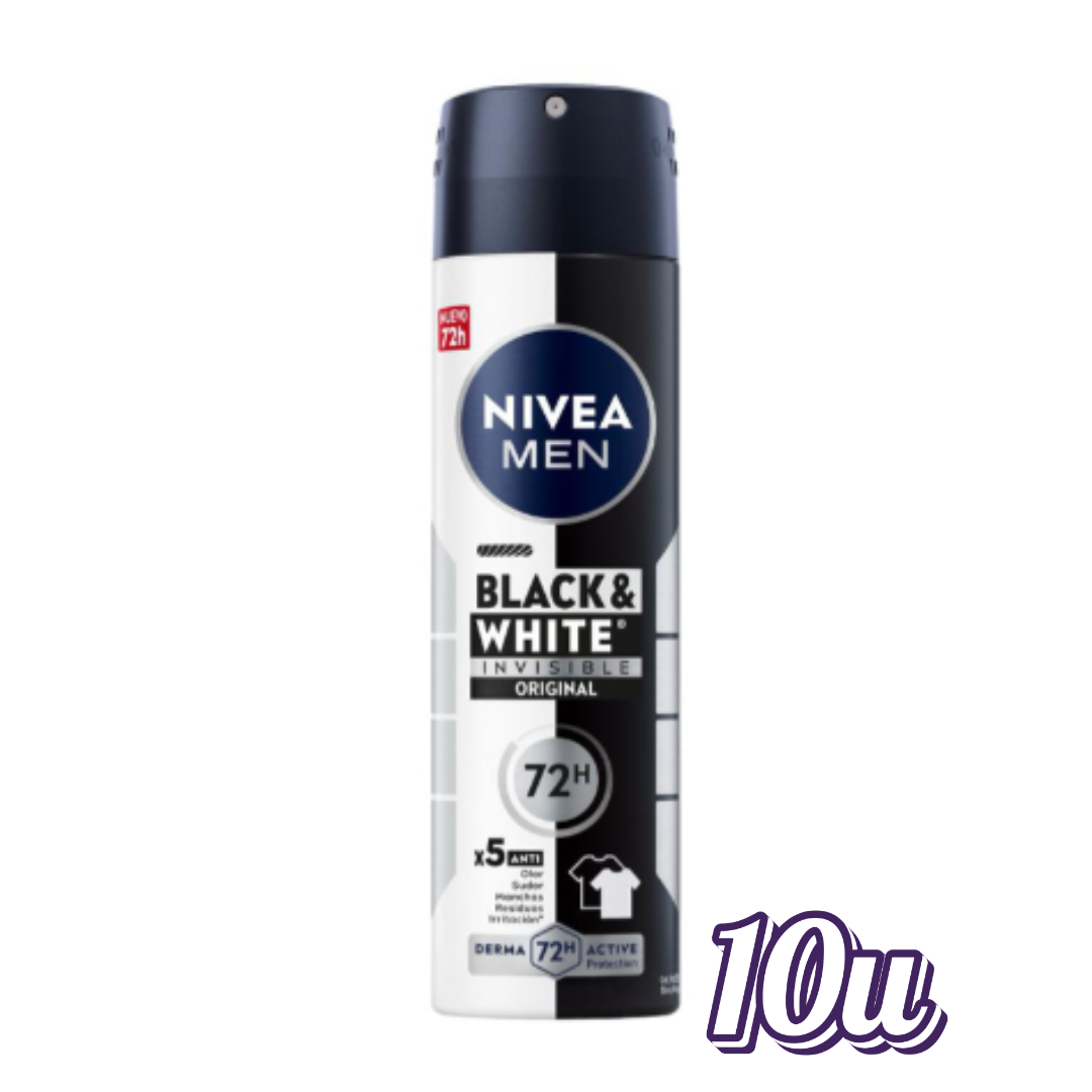 Desodorante Spray Nivea Men B&W 150 ml $1.790 c/u