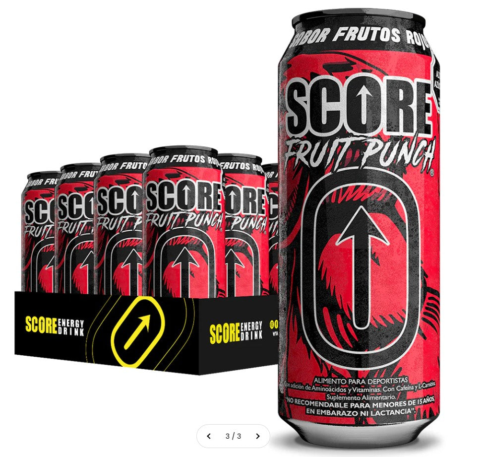 SCORE Fruit punch Energy Drink 473ml – Pack de 24 Latas