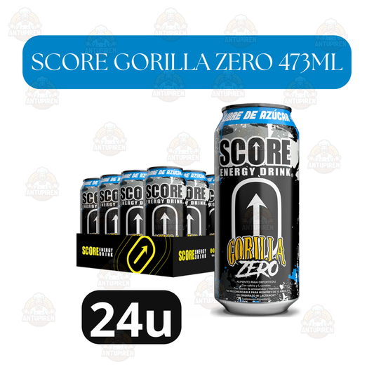 SCORE Gorilla Zero Energy Drink 500ml | Pack 24 Latas
