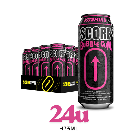 Pack 24 Latas Energética Score Bubble Gum 473ml - $850c/u